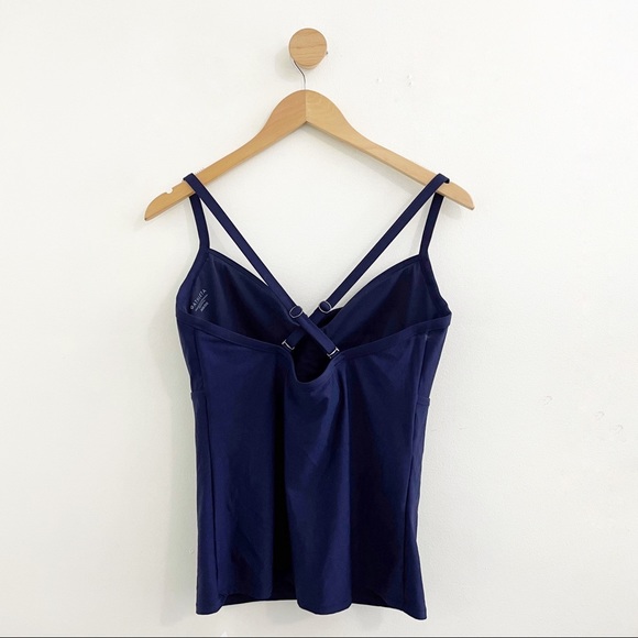 Athleta Women’s NWT Navy Twist Up Tankini Top Medium Support Size 36D/DD - Picture 6 of 8